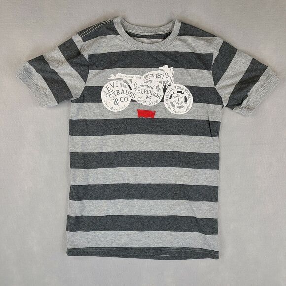Levi Strauss Juniors Years‎ Motorcycle Striped T-Shirt Size XL Gray 13-15 Years - Picture 1 of 9